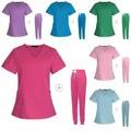 Brand New Women's Medical Scrub Suit Stretch Surgical Uniform with Pockets Top and Pants Nurse Doctor Workwear Overalls Casual Womenwear