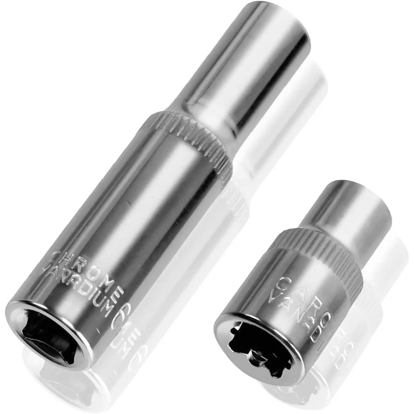 2 count 1/4" Drive 10mm Deep & Shallow Socket Set 6-Point CR-V Metric  Socket for Ratchet Torque Electric Wrenches  Repair, Mirror Chrome Finish