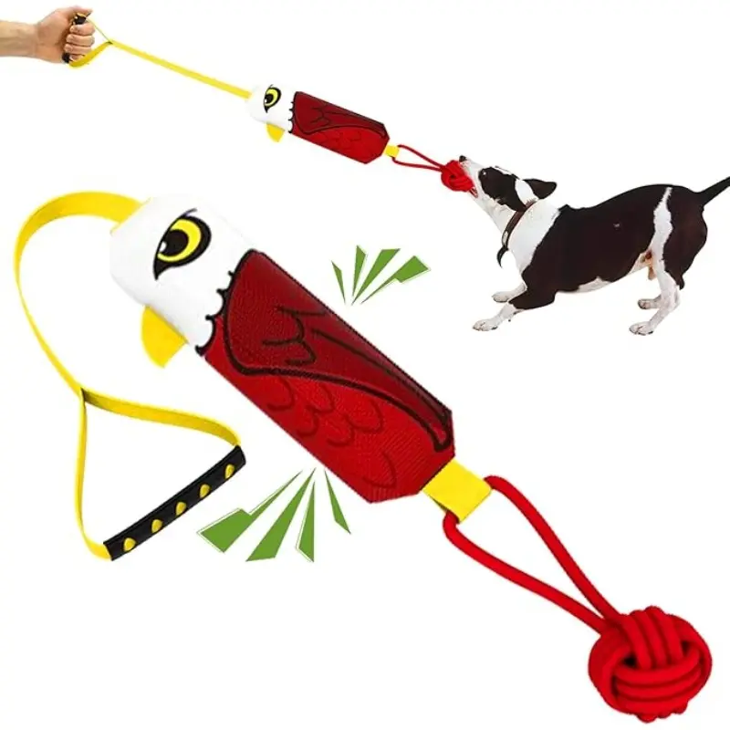 Interactive Tug-Of-War Toy for Dogs Featuring a Rope Ball, Designed for Medium to Large Breeds That Enjoy Biting, with a Camouflage Pattern Resembling a Corn Eagle Shark