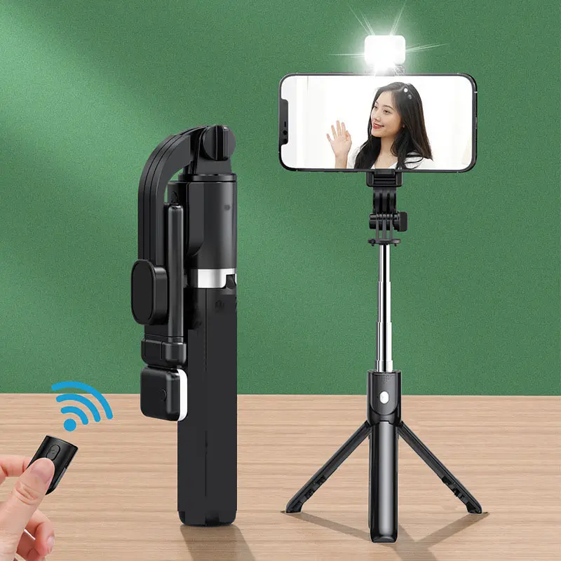 Portable Bluetooth Selfie Stick with 103cm Retractable Design, Multifunctional Phone Holder-Tripod, Selfie Light, Wireless Remote Shutter for Smartphone, Cellphone, Android Mobile Accessories