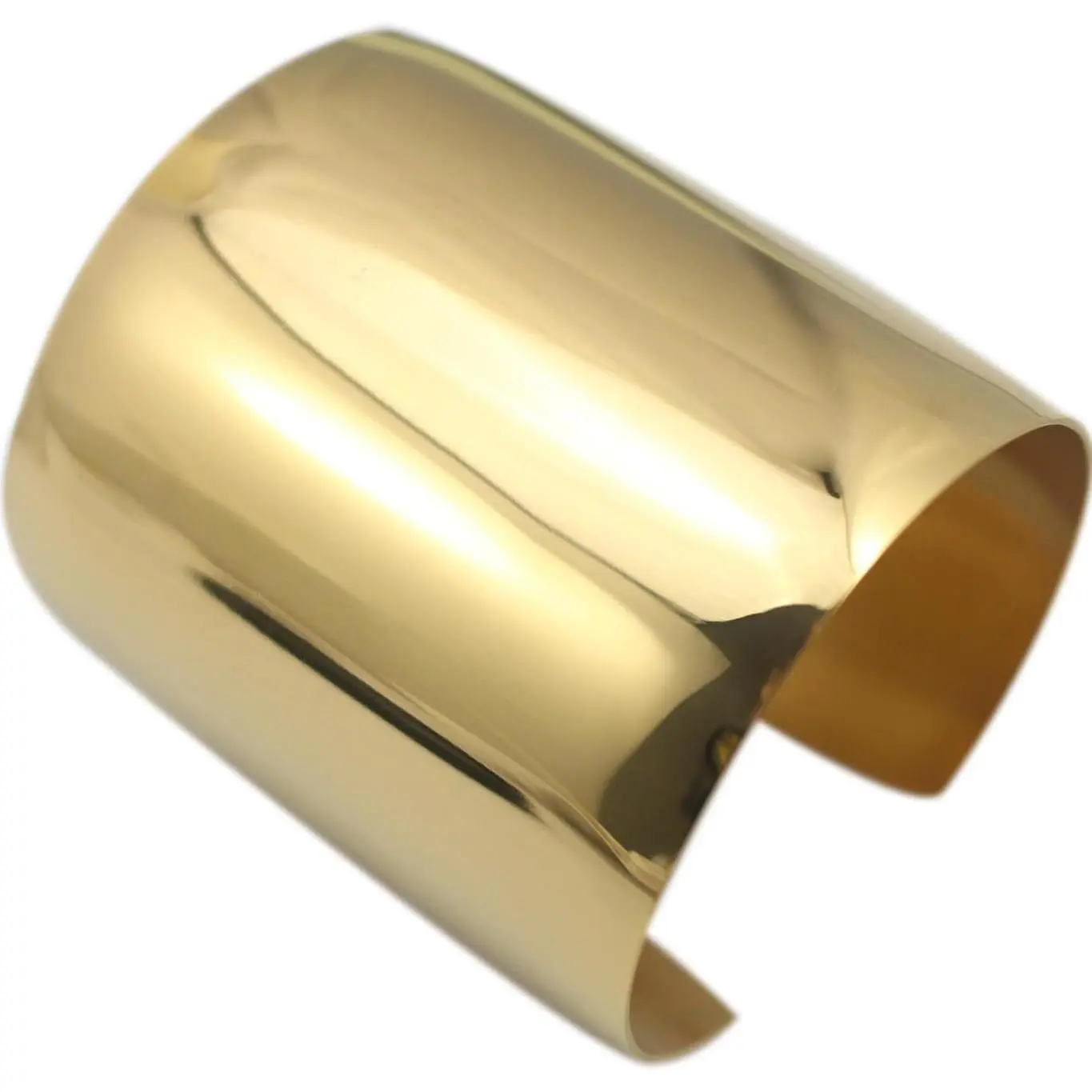 Stainless Steel Gold Plated Women's Big Heavy Long Cuff Bangle Bracelet