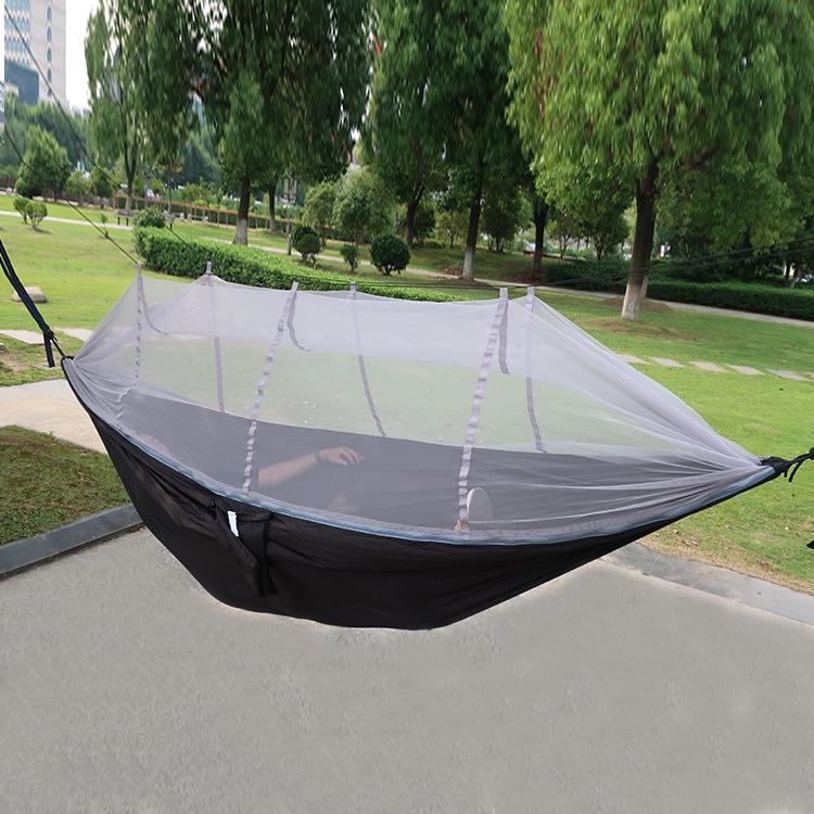 Outdoor Hammock with Mosquito Net Single Double Parachute Cloth Mosquito Hammock Air Tent
