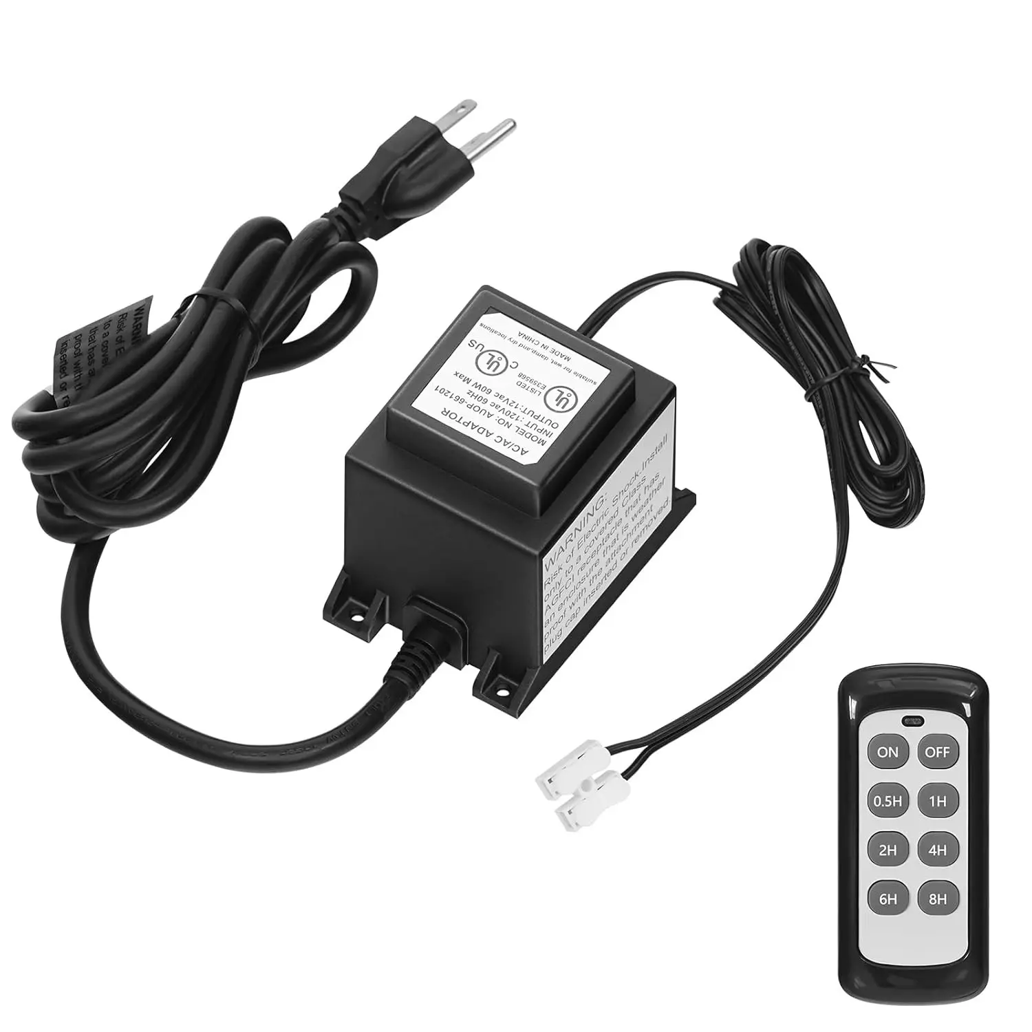 60W Low Voltage Landscape Transformer with Remote, 120V AC to 12V AC Waterproof Power Supply UL Listed for Landscape Lighting Fountain Lighting Pool Light