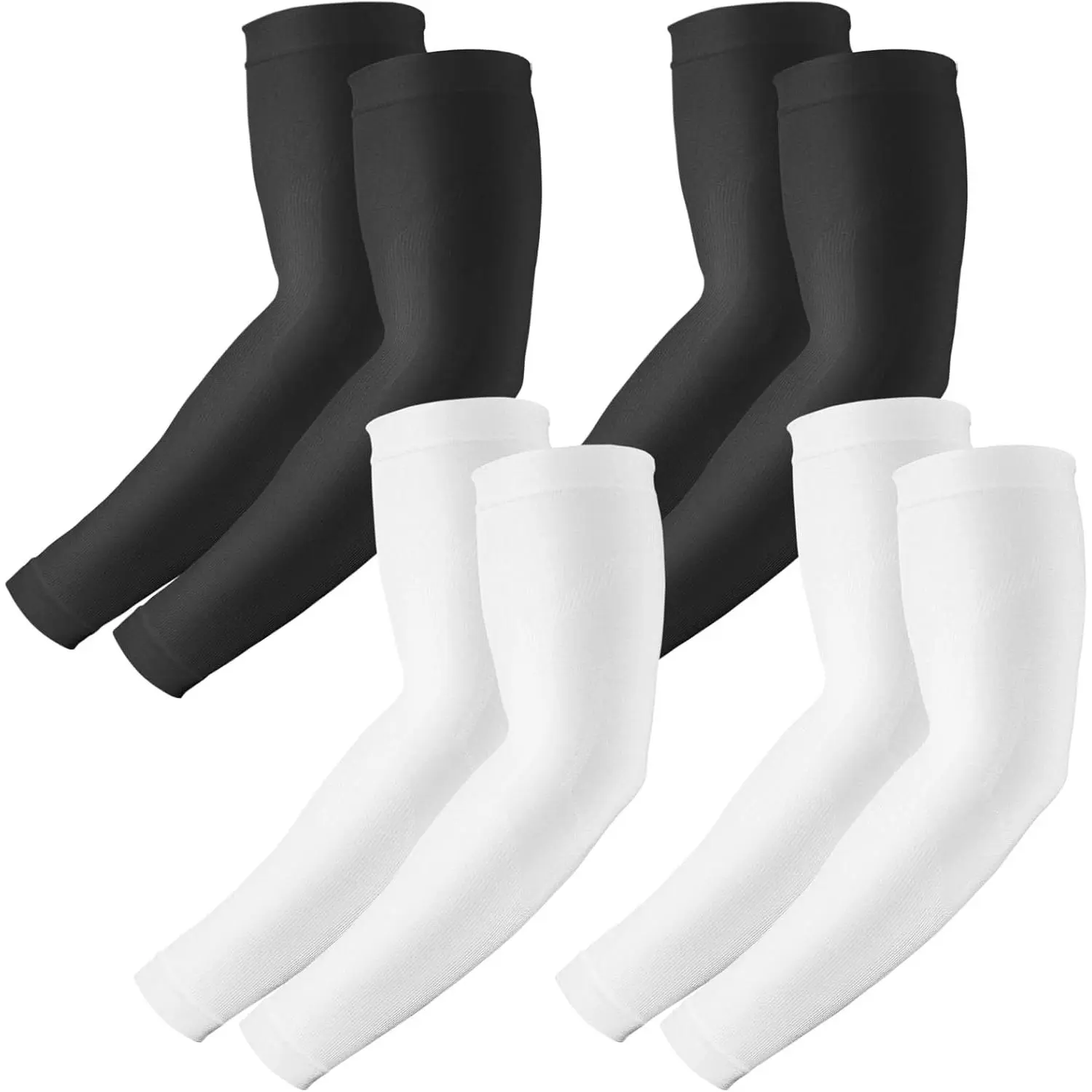 UV Sun Protection Arm Sleeves for Men and Women Compression Cooling Arm Sleeves for Sports Workout Running Cycling Tattoo Cover 4 Pairs