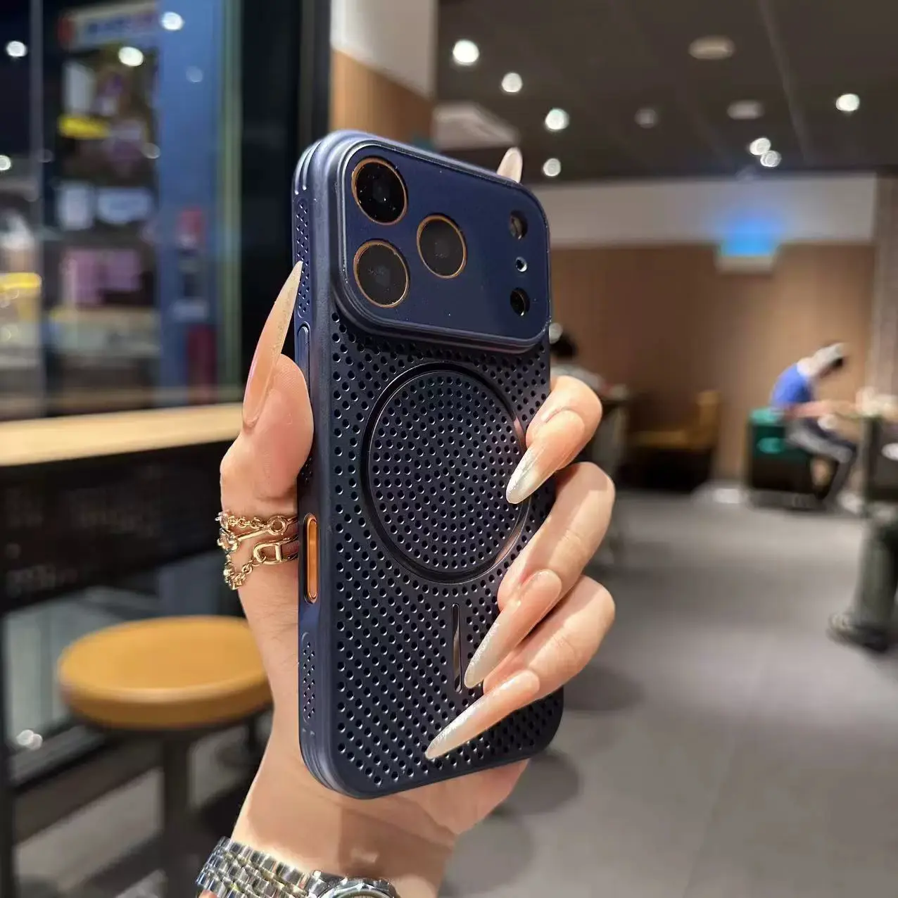 Customized Flexible Honeycomb Cooling Breathable Tough iPhone13 Casing - Heat Dissipation TPU Protector, Shockproof Cover for Gaming, Wireless Charging-Supportive Shell for iPhone 13 14 15 Plus 16 17 Pro Max
