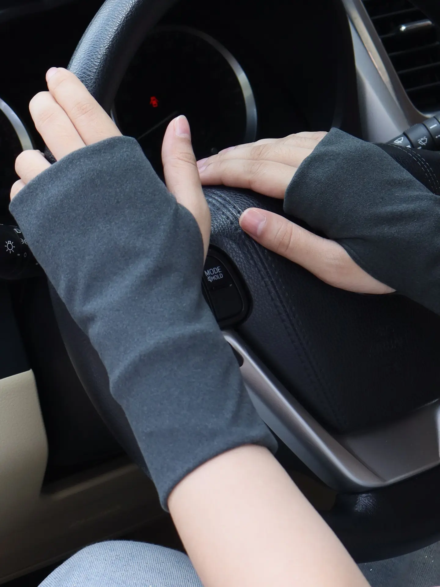 Foldable Mid-Length Half-Finger Gloves, Dual-Layer Thickened Thin Fur, Outdoor Exposure Finger Palm Wrist Warmth, 1 Pair Set