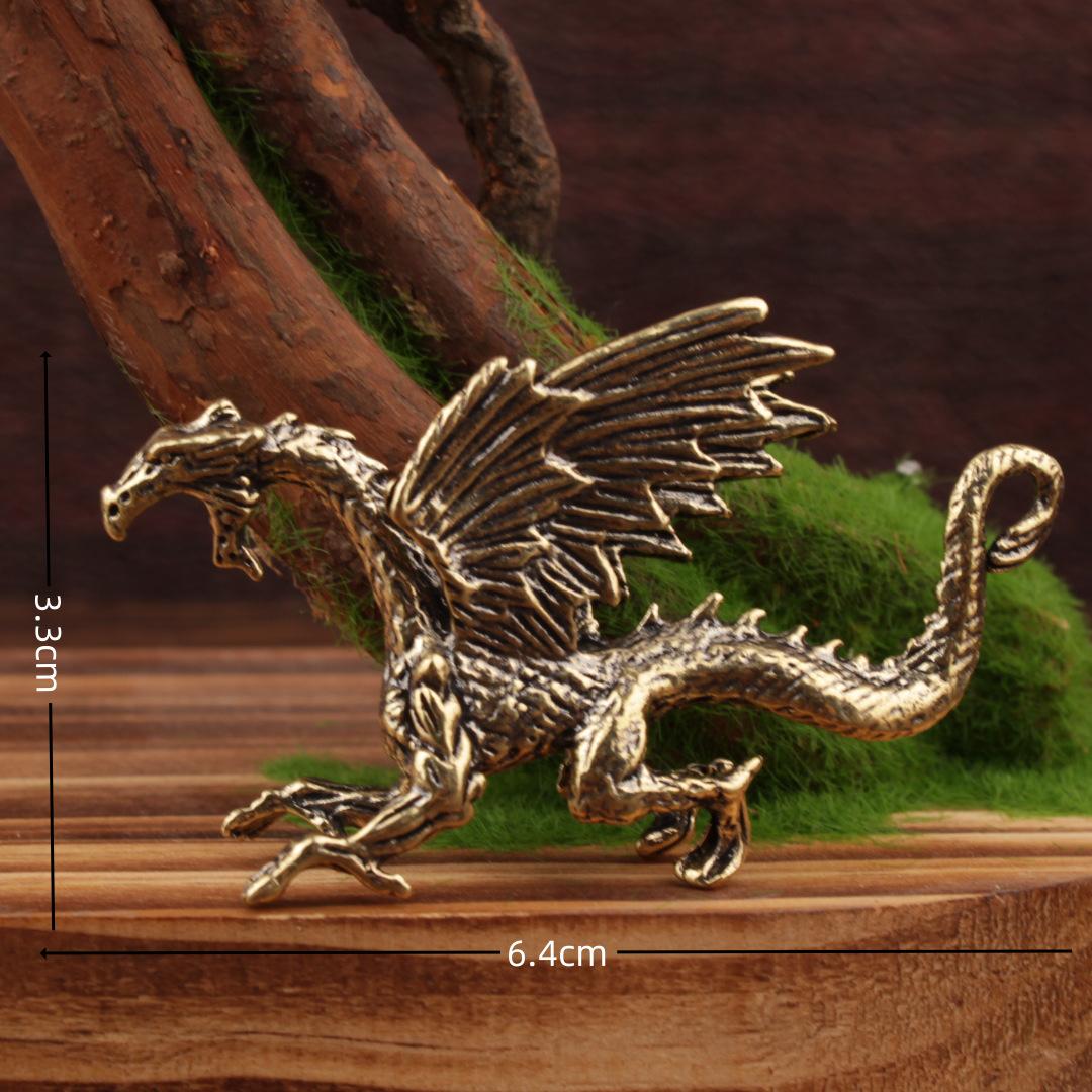 Brass Warcraft Green Dragon, Warcraft Fire Dragon, Flying Dragon, Decorative Ornaments, Copperware, Desktop Home Decoration