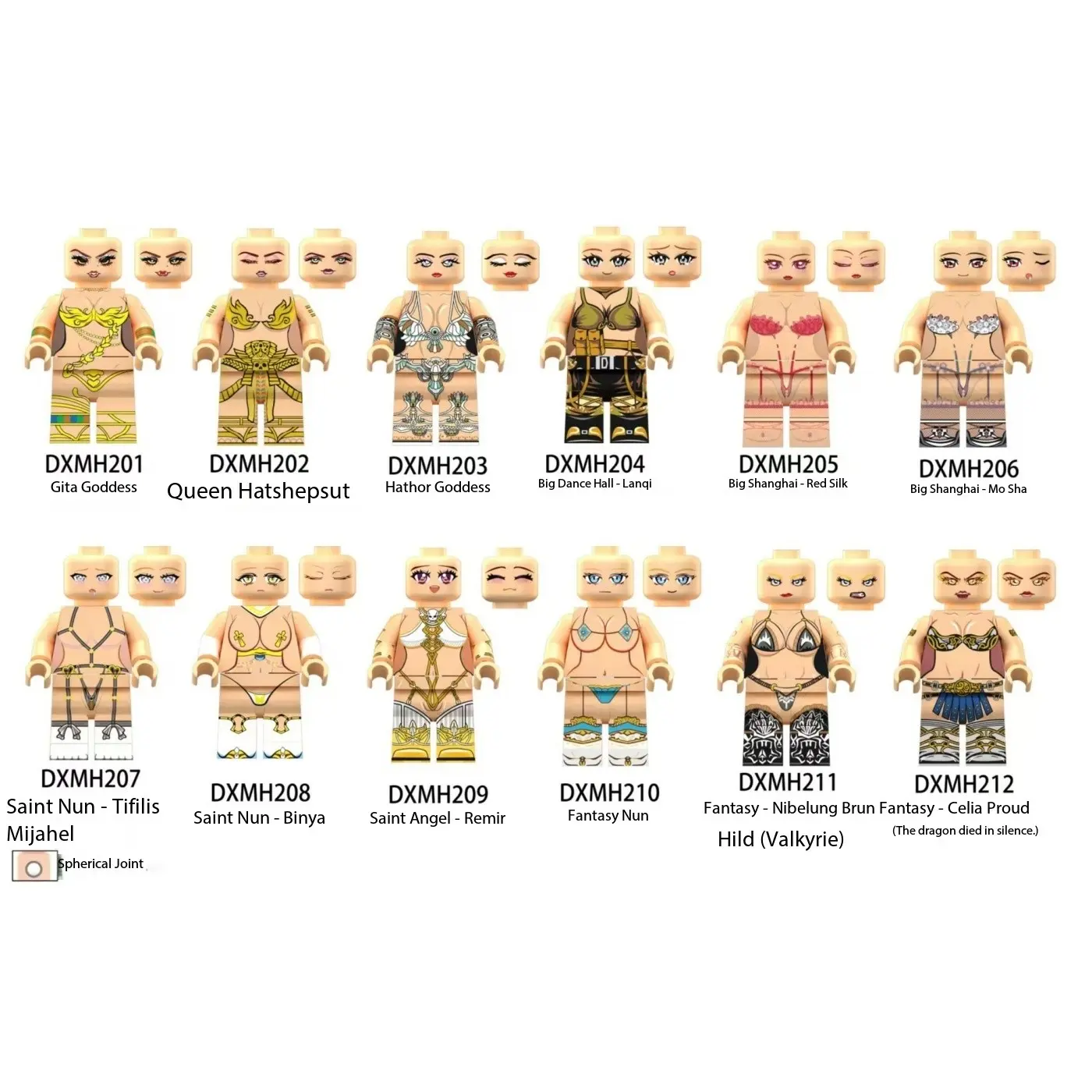 Assembly Brick Moc Figure Female Body, Miniature Figures, No Ca Prop 65, No Re Prop 65, Ideal for Collectors and Enthusiasts
