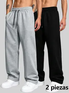 Men's Spring & Fall Loose-Fit Sweatpants, Graphic Pattern, Thick & Durable, Anti-Pilling, Casual Streetwear, Fitness Wear