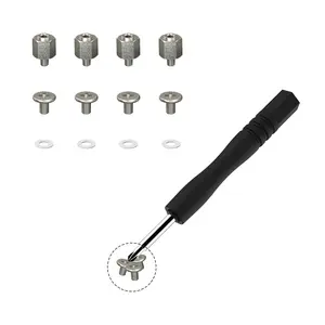 HFEIX，M.2 Screw & Standoff Kit – 4 Sets for AS Motherboard, Magnetic Screwdriver & Insulating Gaskets, Standard M2 Thread, Replacement Hardware for M.2 NVMe/SATA SSD