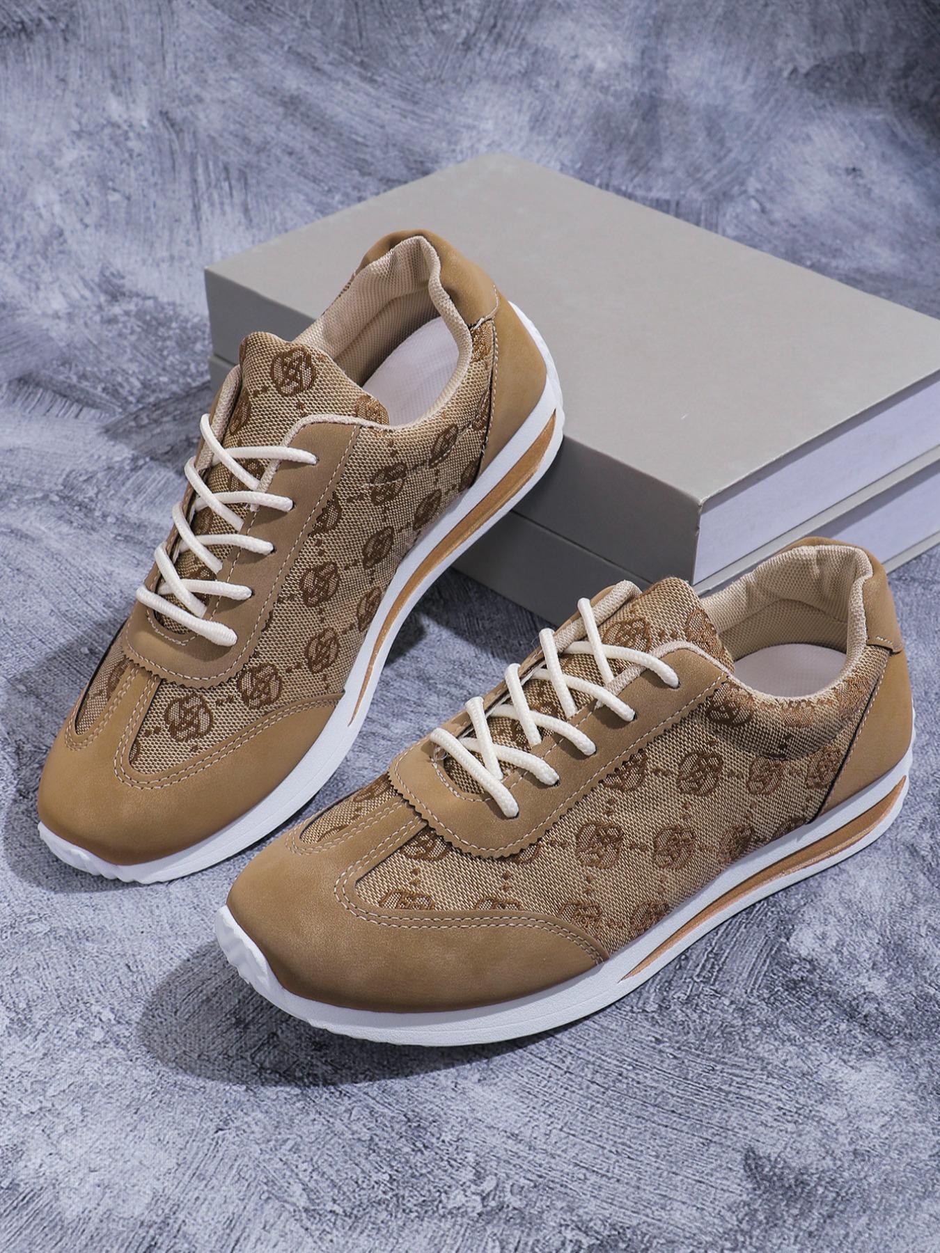 Women's Fashionable Floral Pattern Lace Up Low Top Sneakers, Casual Comfortable Breathable Sports Running Shoes, All-match Basic Shoes for Daily Wear, Sporty Running Shoes