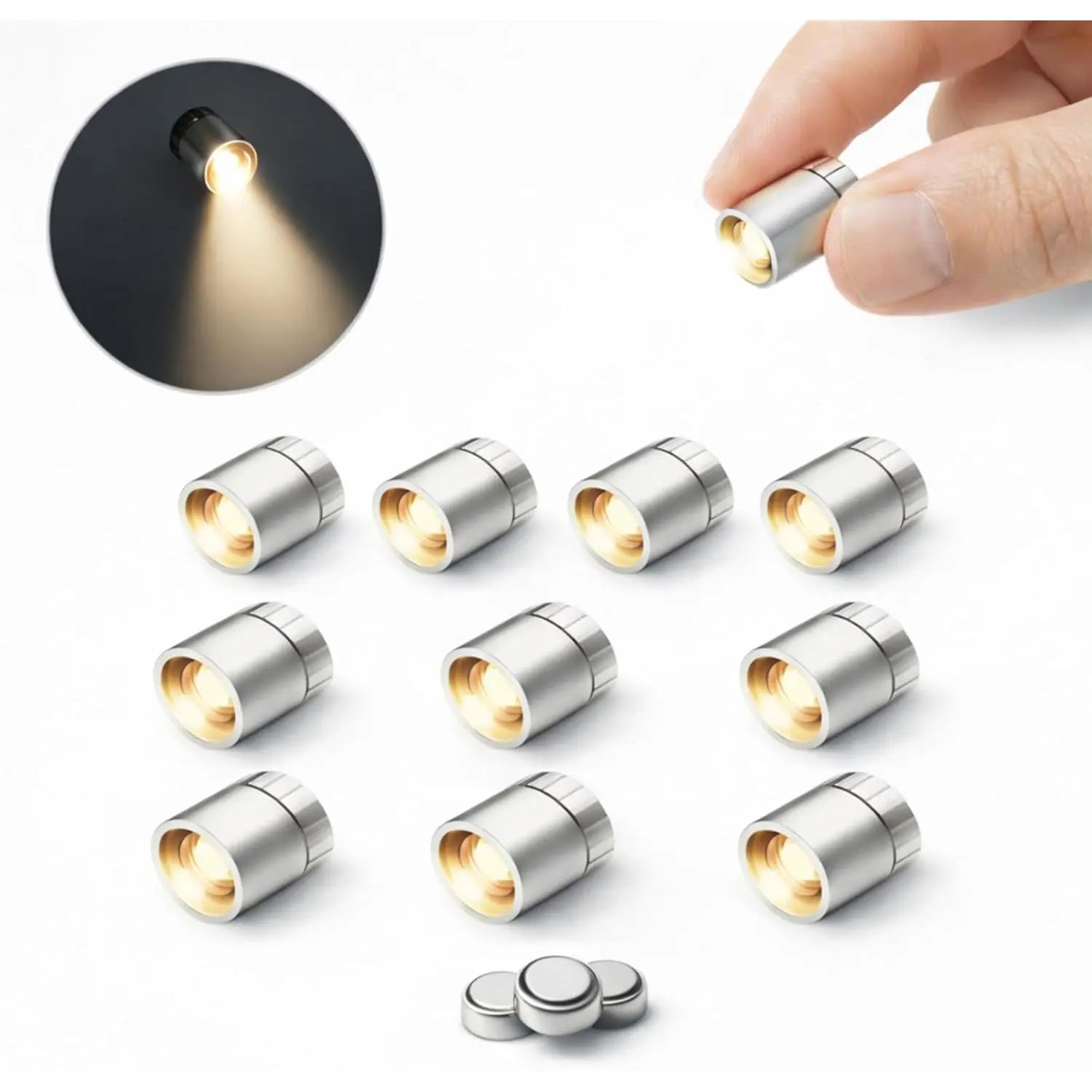 Mini LED Lights 10 Pack, Battery Powered Spot Lamps with Batteries, Micro Lights for DIY Crafts, Models, Display Case, Decorative Lighting,Warm Whitefidget toys