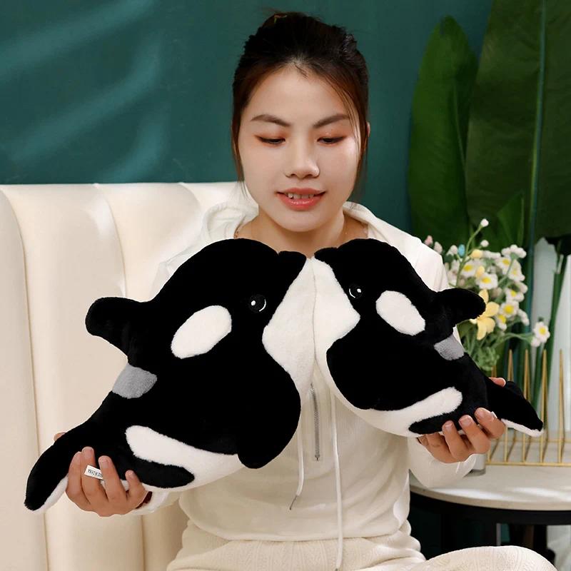 Lifelike Killer Whale Plush Toys Stuffed Orcinus Orca Fish Doll Cute Shark Cartoon Soft Sleep Pillow Kids Girls Baby Gift