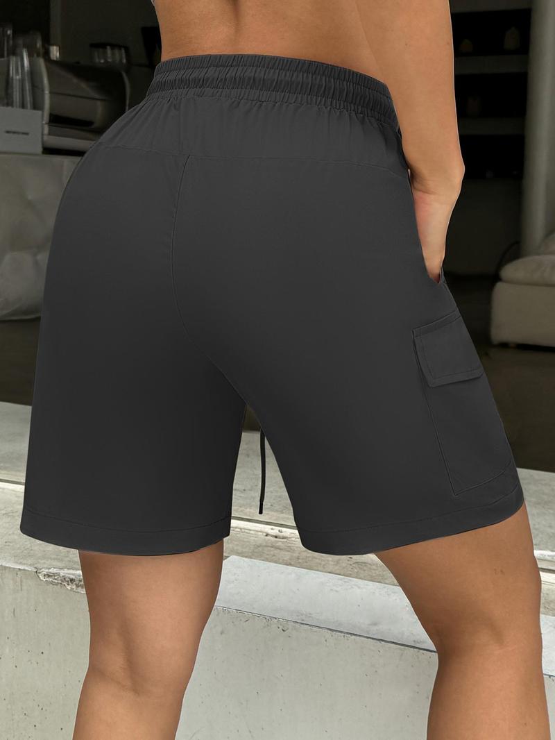 Women's Solid Color Wide Leg Shorts, Casual Comfy Breathable Quick Drying Shorts for Outdoor Daily Wear, Ladies Bottoms for Summer