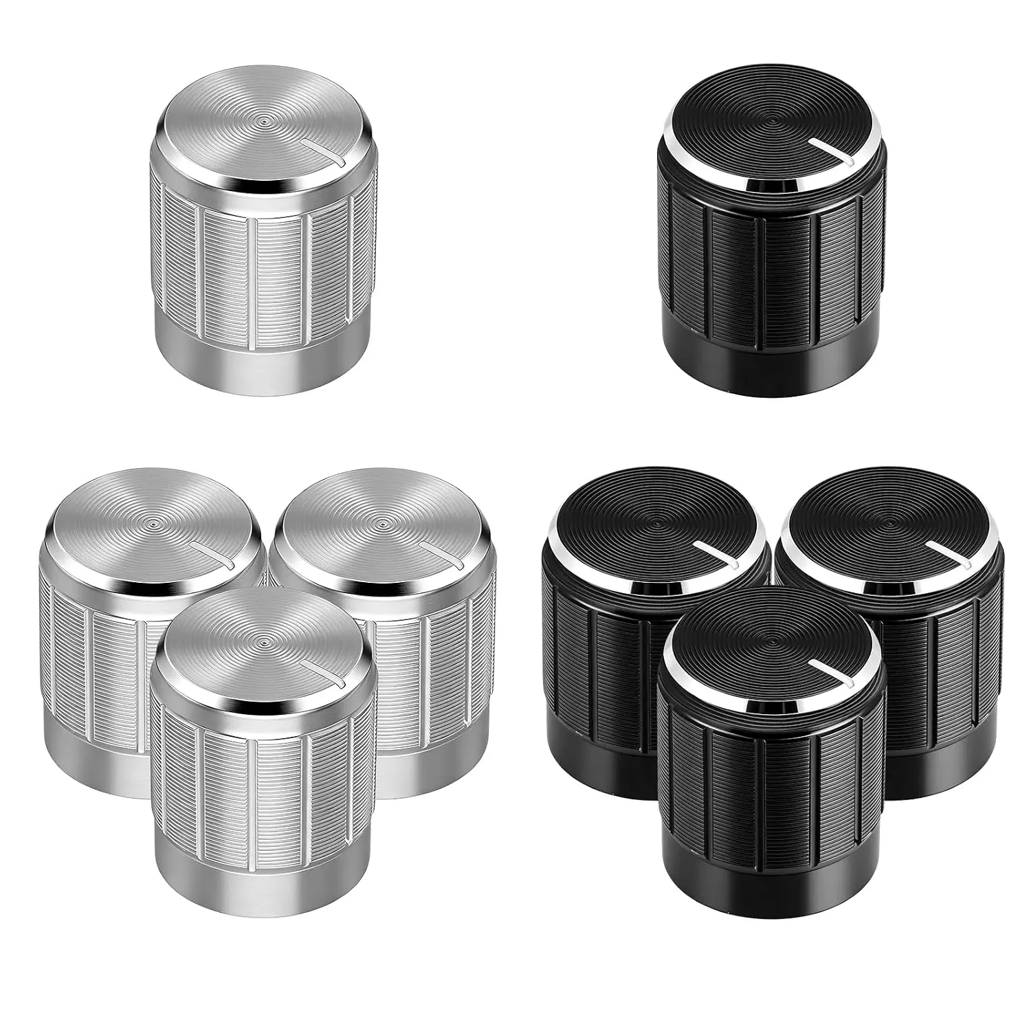 8 count Floor Lamp Knob, 6mm Hole Dia Metal Lamp Dimmer Rotary  Knobs Control Rotary Table Lamps Knob  (Black,)