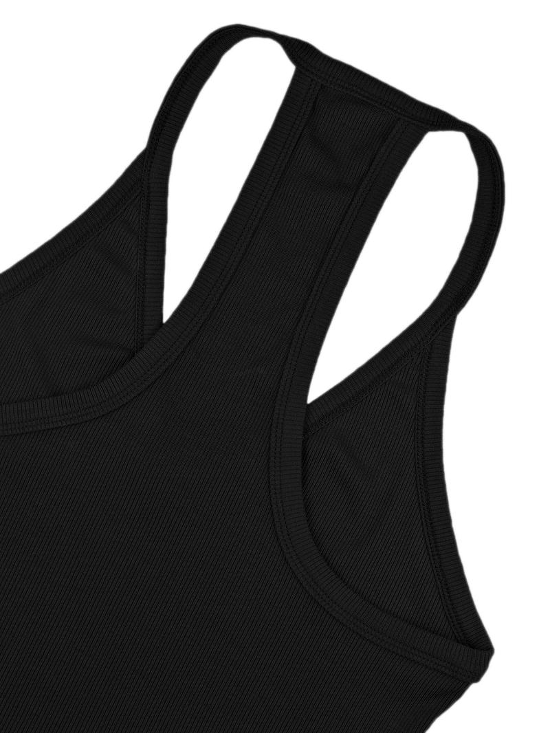 Women's Solid Racerback Tank Top, Casual Sleeveless Deep V- Neck Top for Summer, Ladies Clothes for Daily Wear, Breathable Sleeveless Tops