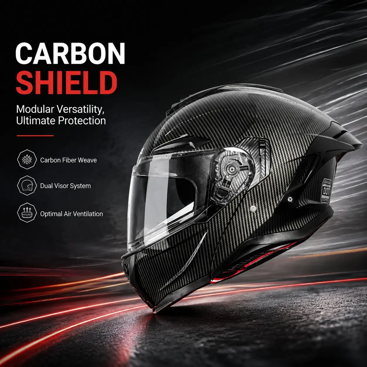 Dot 918 Motorcycle Helmet, Dual Lens Design, All-Season Commuter Safety Hat, Versatile Two-In-One Style, Ideal for Year-Round Use