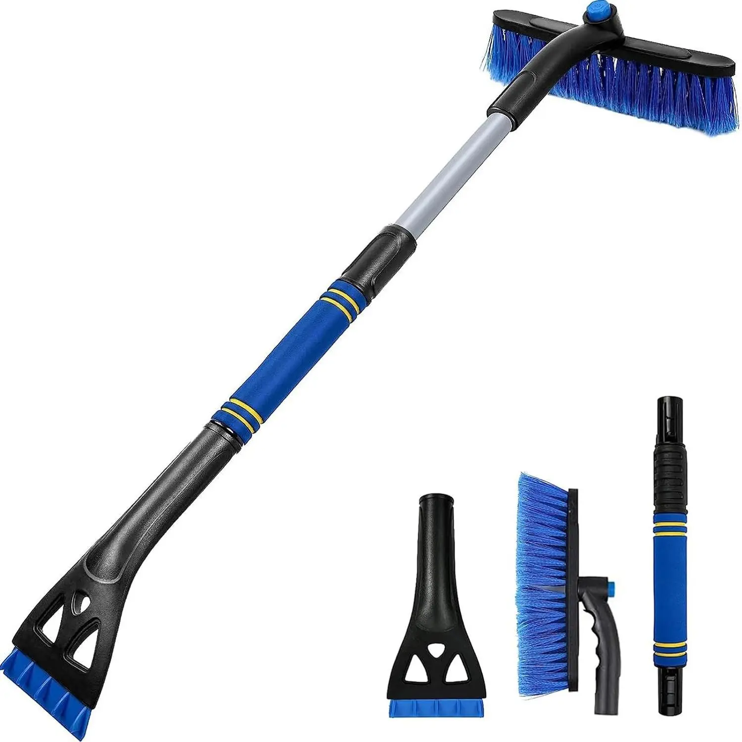 Car Windshield Snow Brush & Ice Scraper, 1 Set 360-Degree Rotatable Car Snow Removal Tool, Extendable Car Snow Accessories with Foam Grip for Car, Truck and SUV, Car Cleaning Tool, Car Wash Accessory