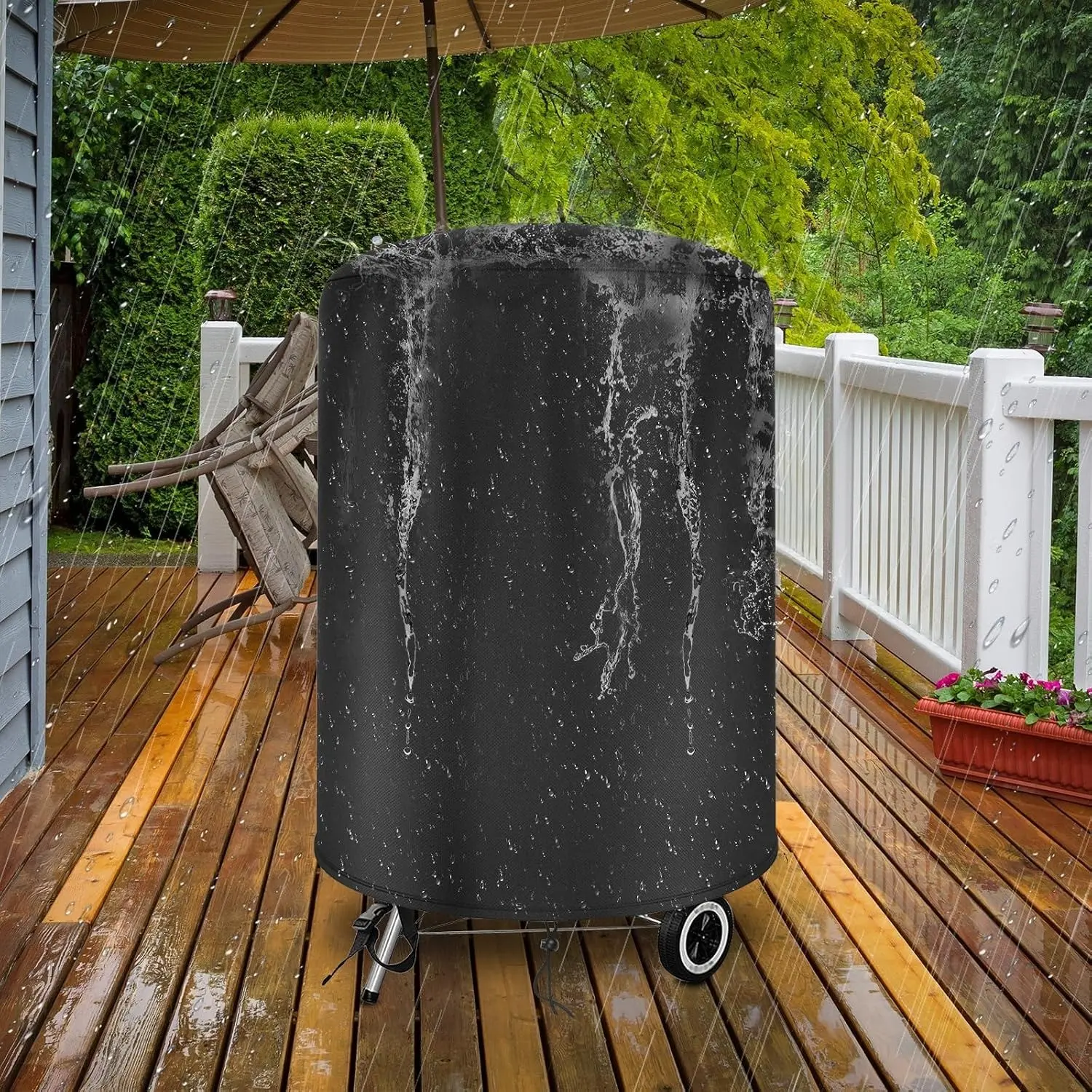 190t BBQ Grill Cover, Universal Rainproof Waterproof Sunscreen Dustproof High-Temperature Resistant, Protective Grill Hood