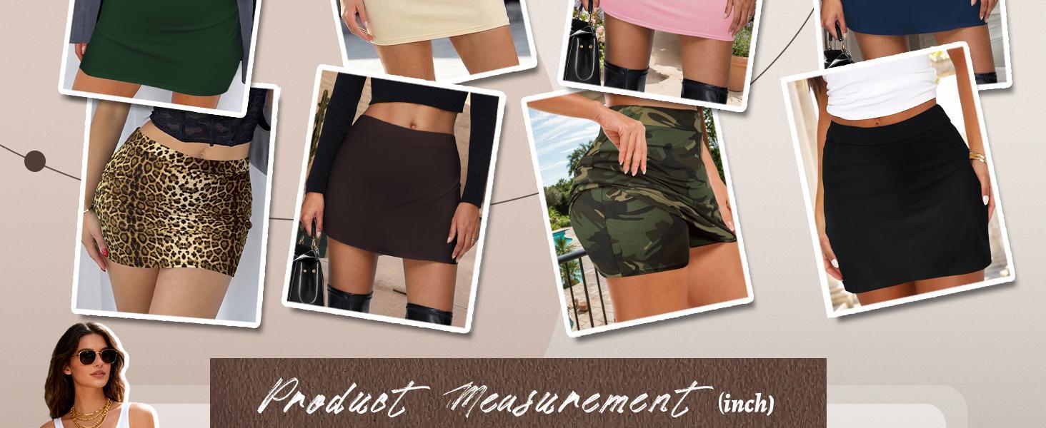 Women's Leopard Print Mini Skirt Short Skorts Elastic Waistband Sexy Bodycon Pencil Cheetah Club Skirts with Shorts