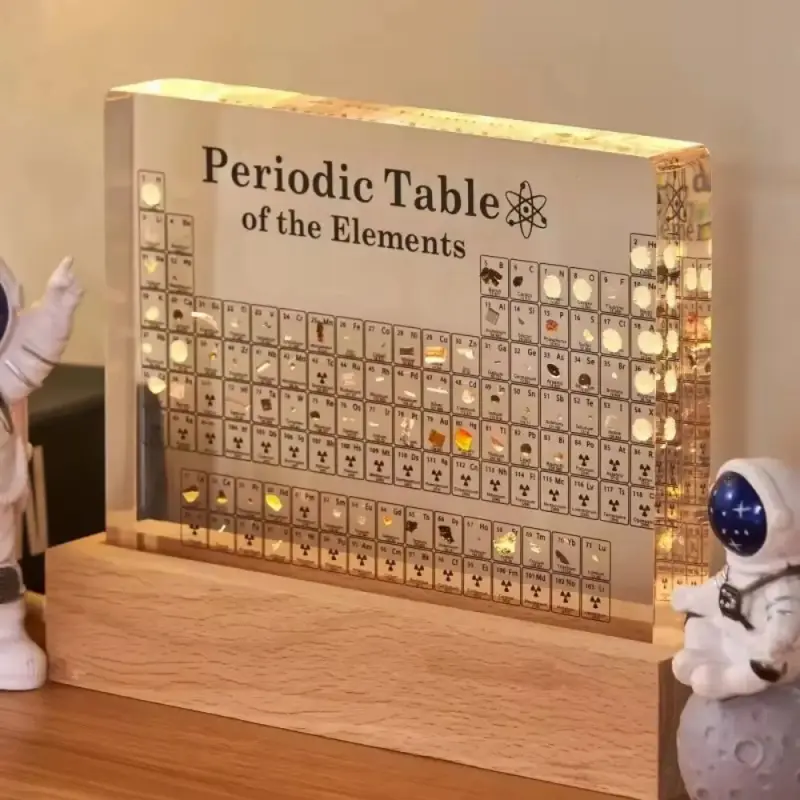 Acrylic Real Elements Mendeleev Periodic Table Figurine - Decorative Statues & Bobbleheads, Science Ornament, Desk Accessory, Home Decor Gift Collectible, Figurines, Statues & Bobbleheads