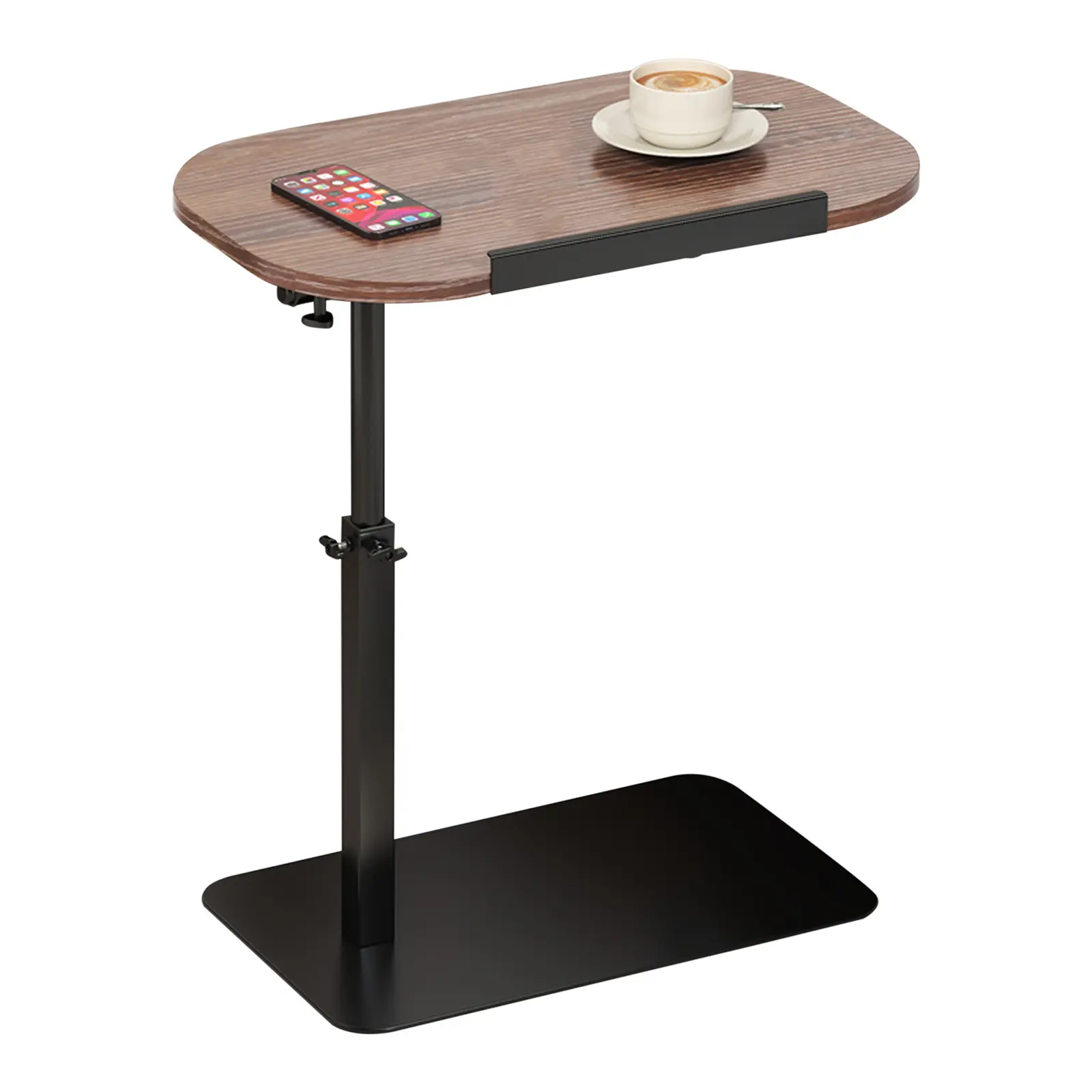 [SummerSale] GAOMON C-Shaped Height-Adjustable Overbed Side Table, 360° Swivel Tray & Space-Saving Slim Base, Multi-Purpose Tray for Laptop, Snack & Reading/Living Room Furniture/Fits Couch, Recliner & Bed/Best Gift Ideas/Christmas Gifts