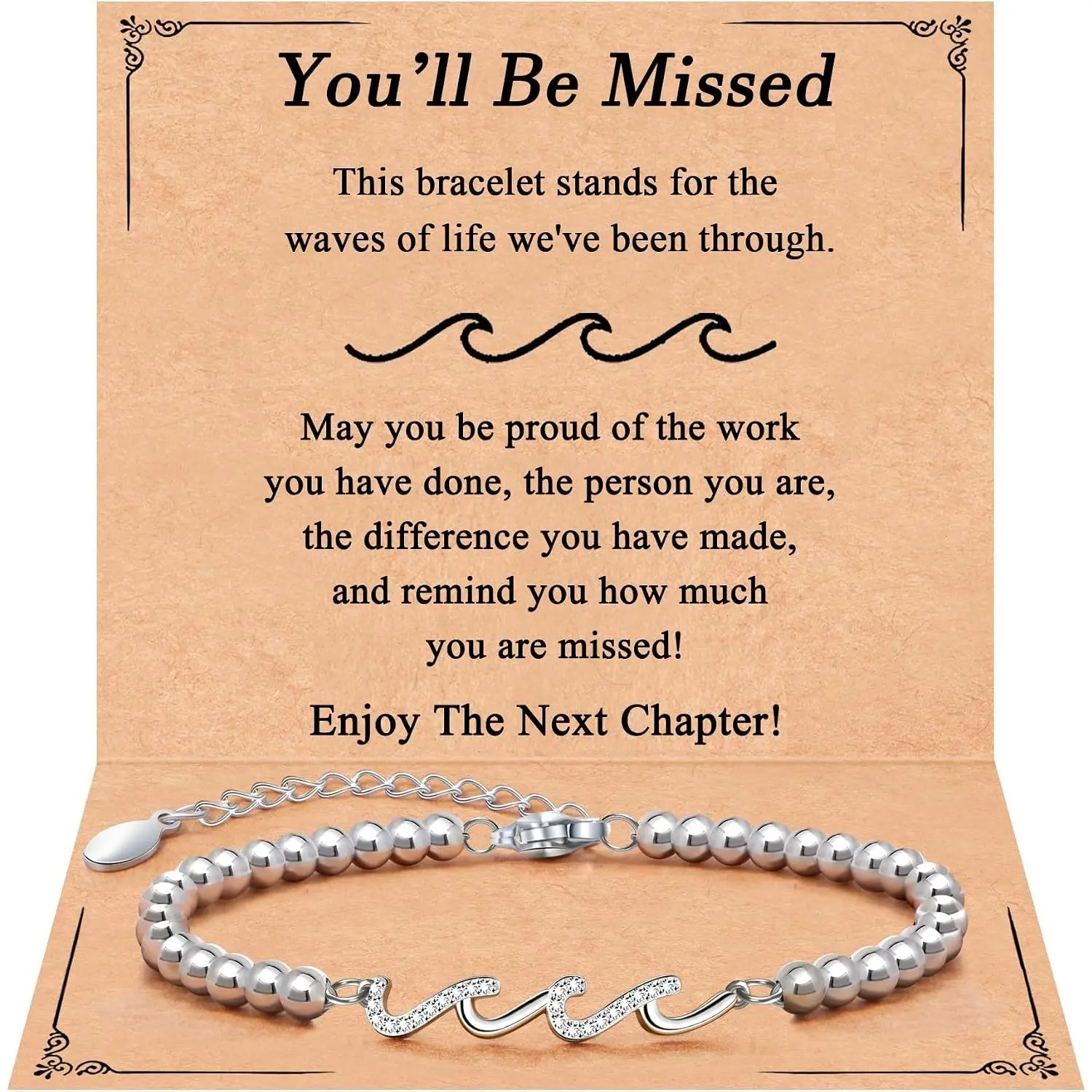 Waves of Life Bracelet Inspirational Birthday Gifts for Bestie Sister 16th 18th 21st 30th 40th 50th 60th Birthday Gifts for Women