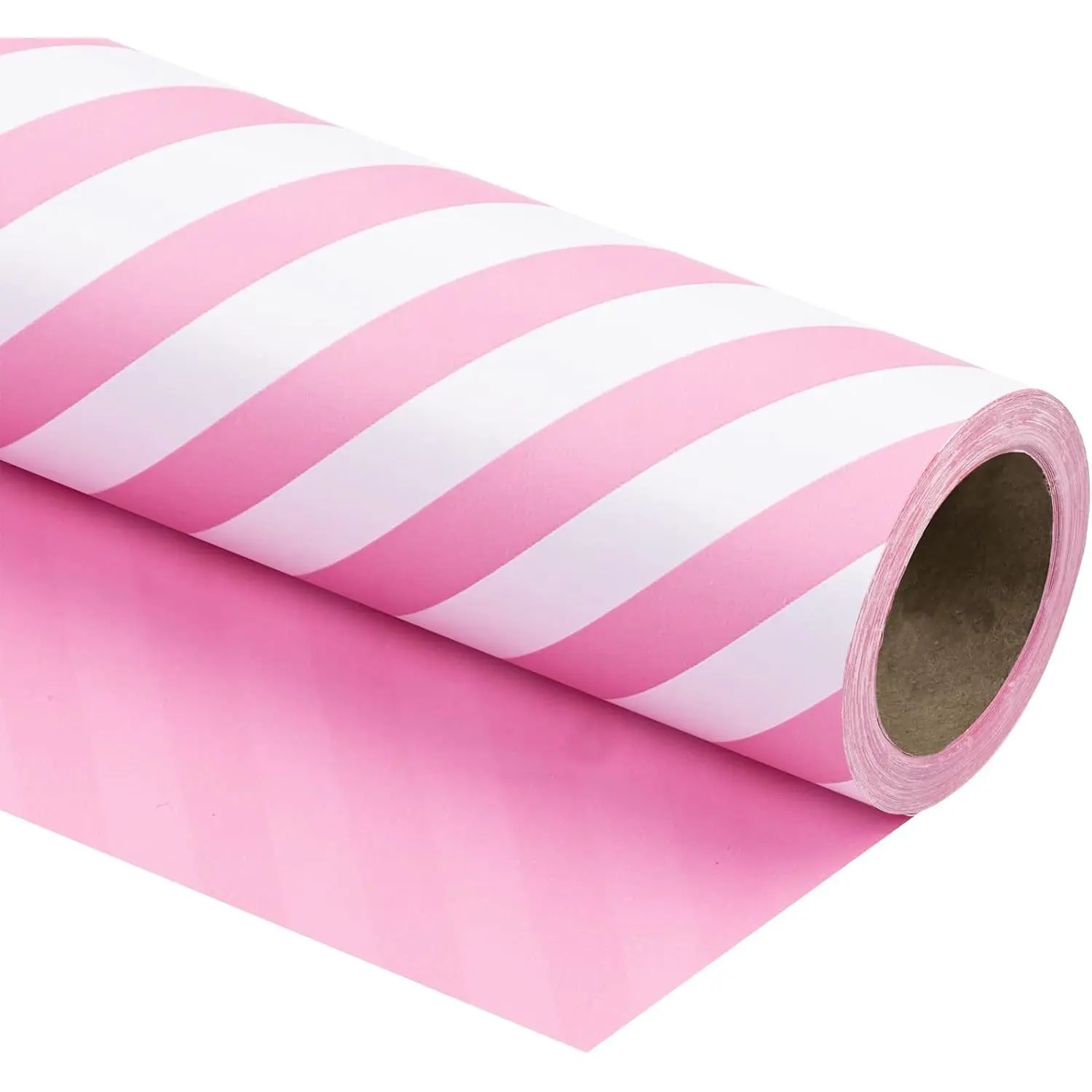 Reversible Wrapping Paper - Mini Roll - 17 Inch x 33  -  and Stripes Design for Birthday, Wedding,  Shower, Holiday
