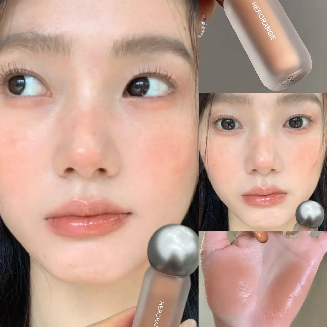 Herorange Liquid Blush, Lightweight Fast-Drying, Transparent No Darkening, Sweat-Proof, Long-Lasting, Beginner-Friendly, Daily Makeup, Cheek Tint