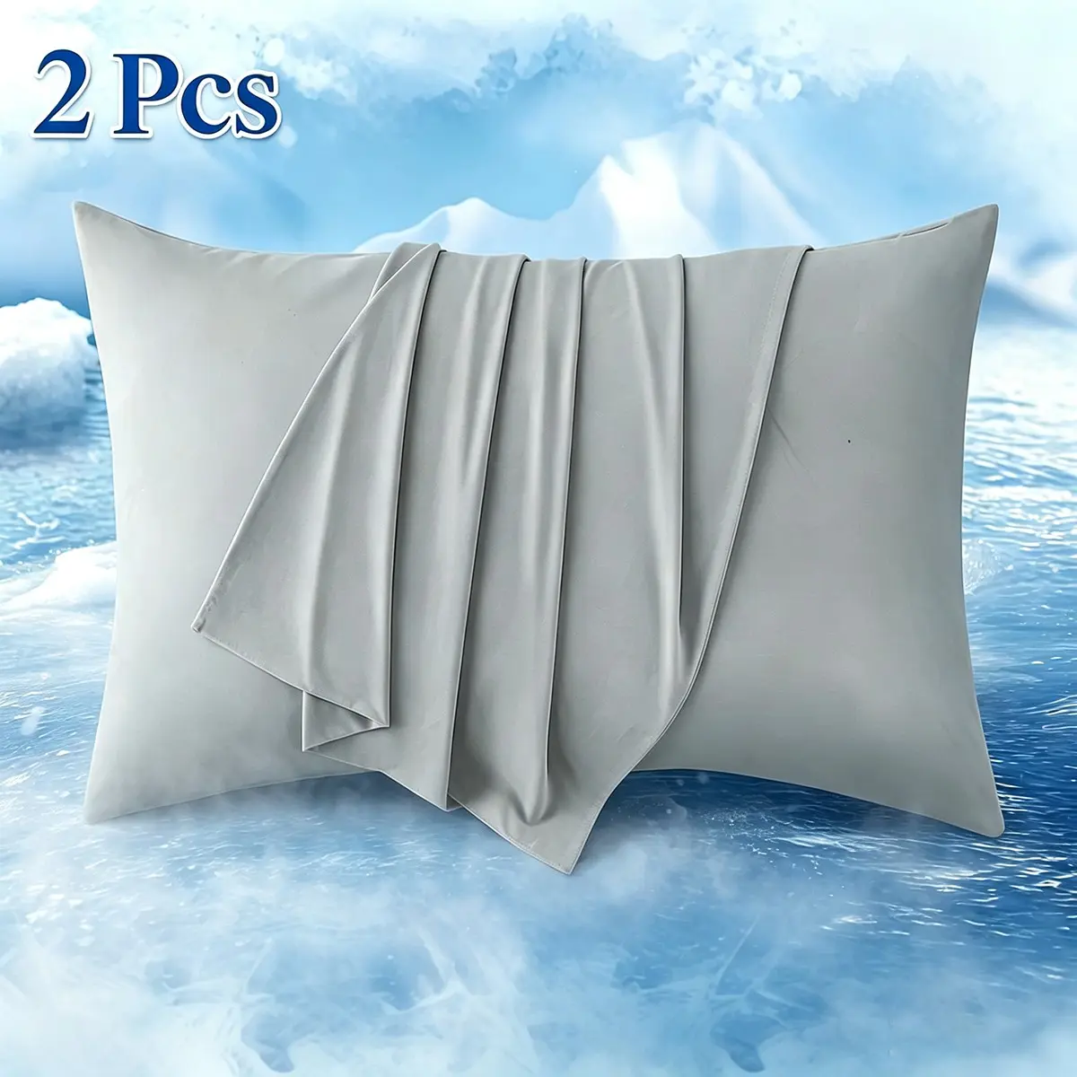 2-Pack Cooling Pillowcases, Queen/King Size, Breathability, Instantly Cool & Stays Cold All Night, Envelope Closure, Machine Washable, Easy Care, for Hot Sleepers & Night Sweats, Gift for Men & Women #GLOBAL PICKS