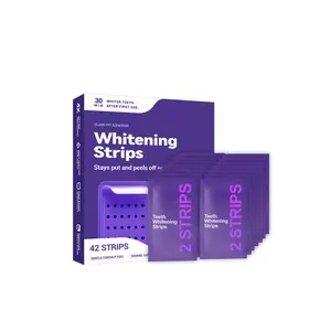 Popular purple teeth whitening strips – gentle cleaning for teeth and plaque, nourishing and brightening teeth. Portable and easy-to-use daily care strips. (42 strips)