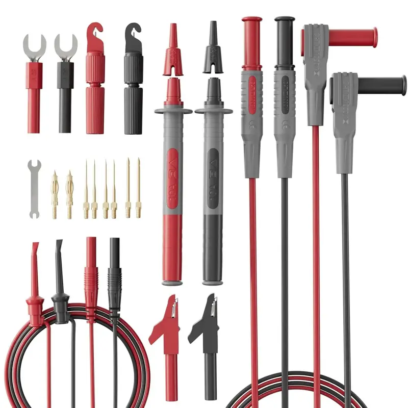 25-Piece Silicone Multimeter Test Lead & Back Probe Kit - Premium Modular Volt Meter Probes with Alligator Clips, 40 in Leads for Automotive Multi Meter Digital & Ohm Meter