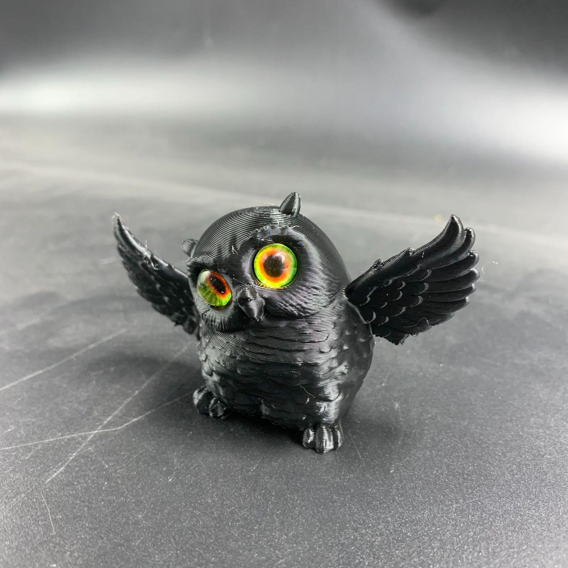 3D Printed New Owl Jointed Action Figure, Realistic Multi-Color Collectible Ornament, Detailed Design for Display & Collection