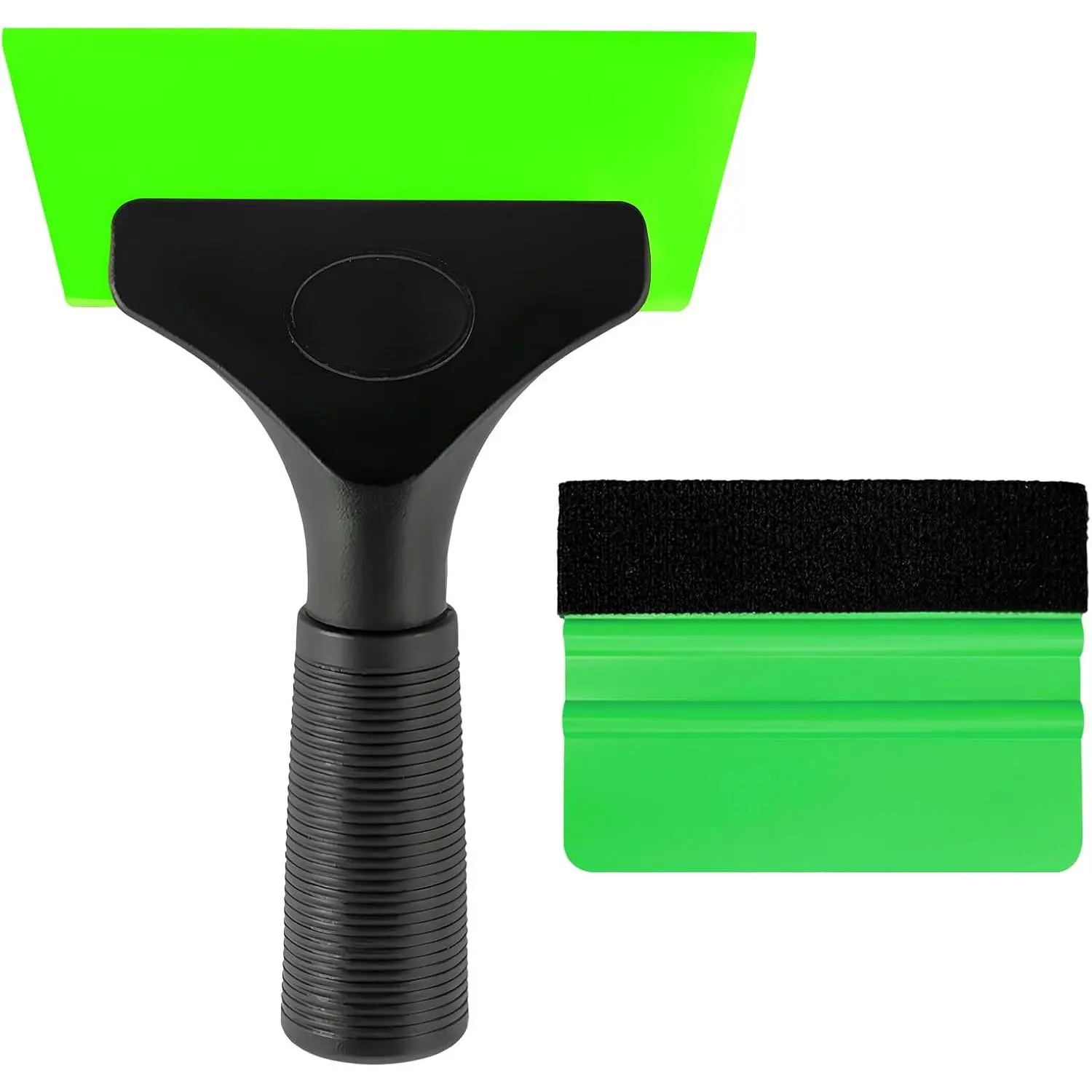 2 count Window Tint Kit Tools, Professional Vinyl Wrap Kit with Plastic  & Felt ,   Film Installation Tint Tools for  Glass  (Green)