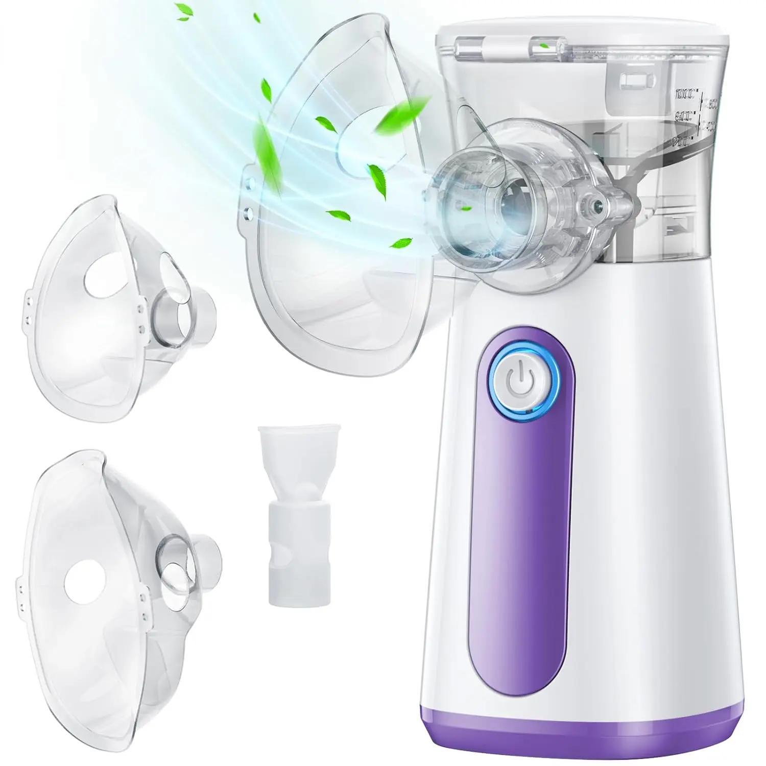 Portable Ultrasonic Nebulizers with 2 Modes, 1 Set Rechargeable Nebulizers with Mask & Mouthpiece, Personal Care Appliances for Home & Travel, USB Rechargeable Nebulizer