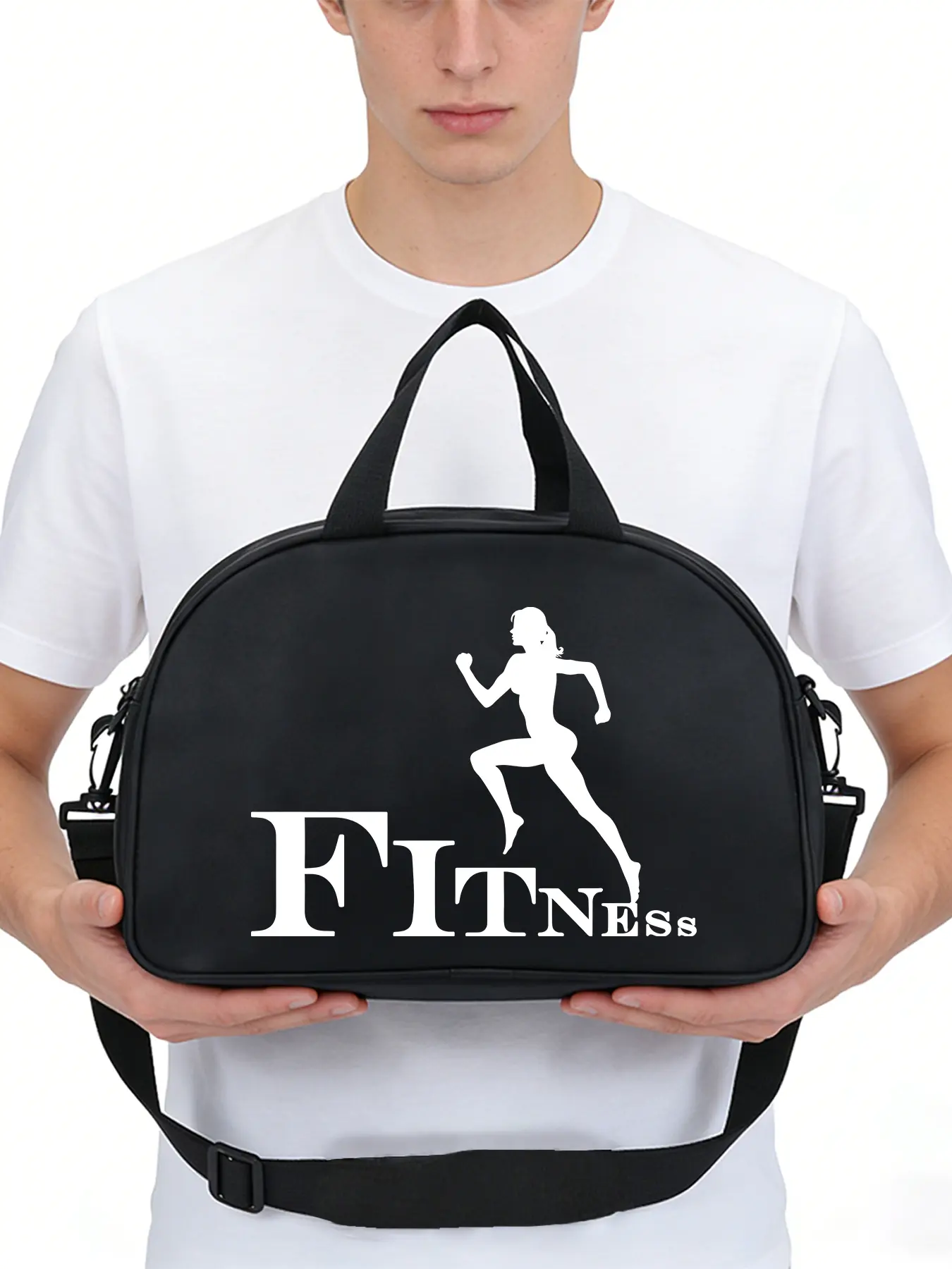 FITNESS Pattern Multi-functional crossbody bag, shoulder bag for daily sports,yoga and dance bag, travel accessory, convertible crossbody and hand-held design, casual style, perfect gift.