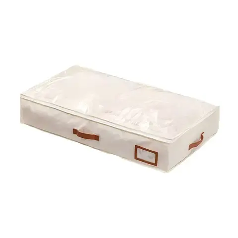 Foldable Under Bed Storage Bag, Home Storage, Space Saving Bags, Bedding Storage Bags, 1/2/3 Counts Blanket Clothes Quilt Storage Bag with Clear Window & 4 Handles, Bedroom Storage Organizer, Dustproof Organizer, Space Saver Storage