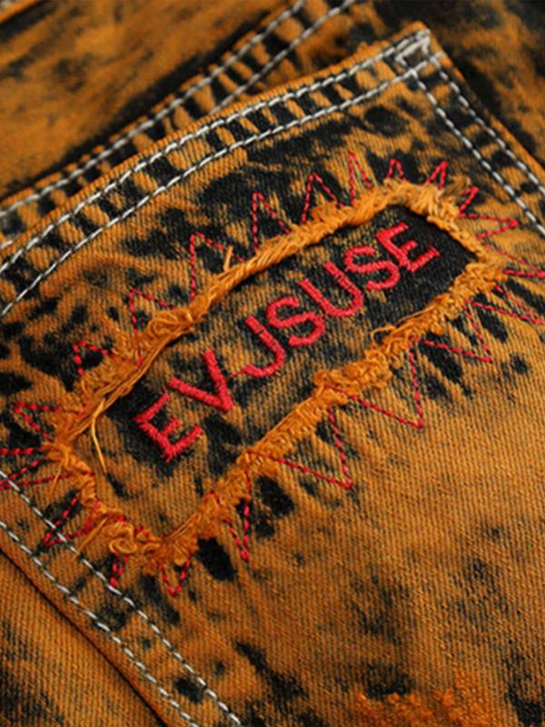 Kyn Apparel American youth pop hole personality makes old straight jeans for men.