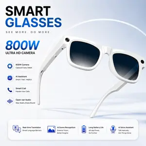 2026 New Smart Glasses with 8mp HD Camera, Wireless Audio, Photo and Video Capture, Ai Translation Support, Decorative Lens, PC Frame