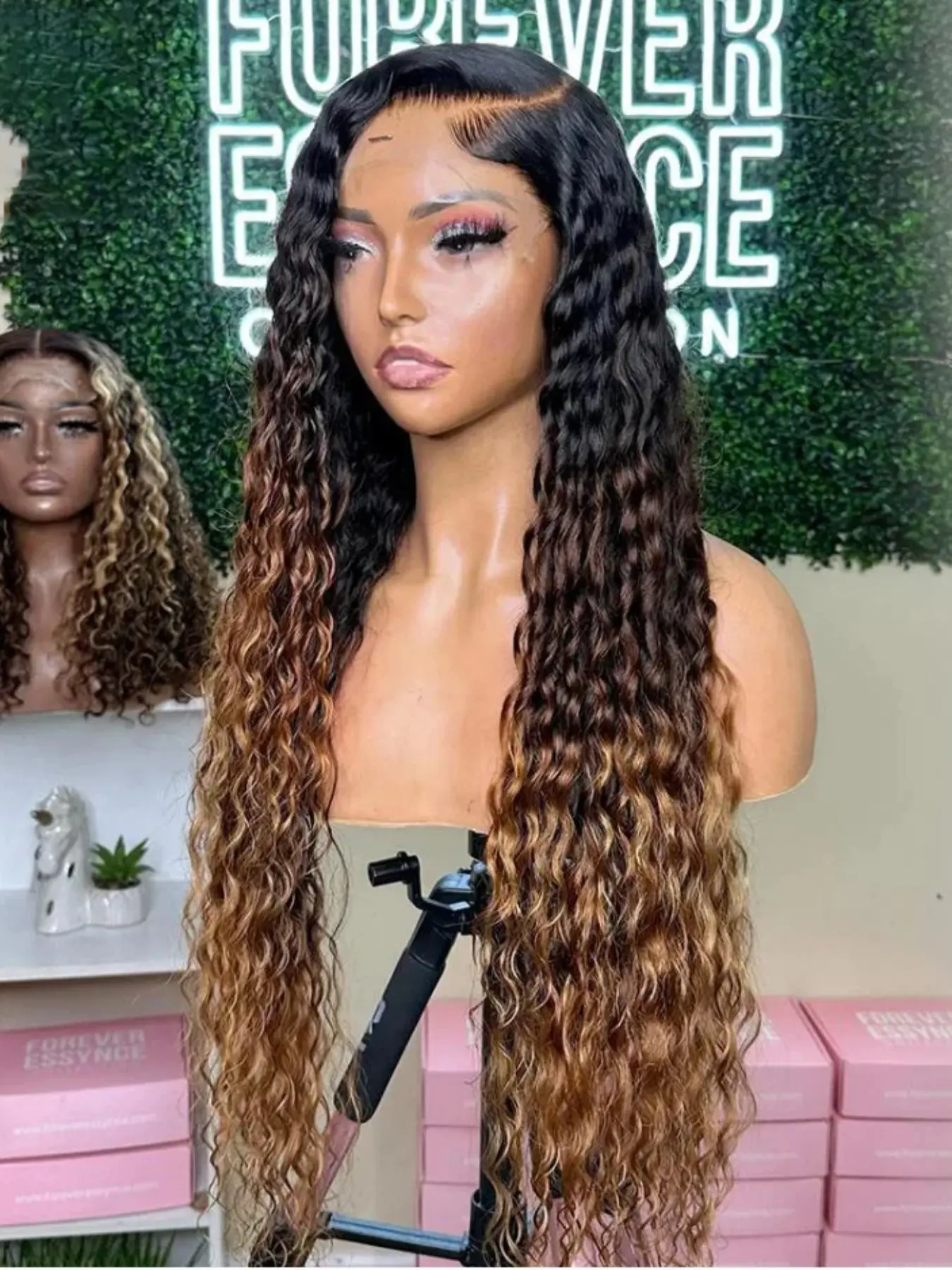 26-Inch Curly Synthetic Lace Front Wig, Natural, High Density 180%, Heat Resistant, All-Season Wear, No Glue Needed