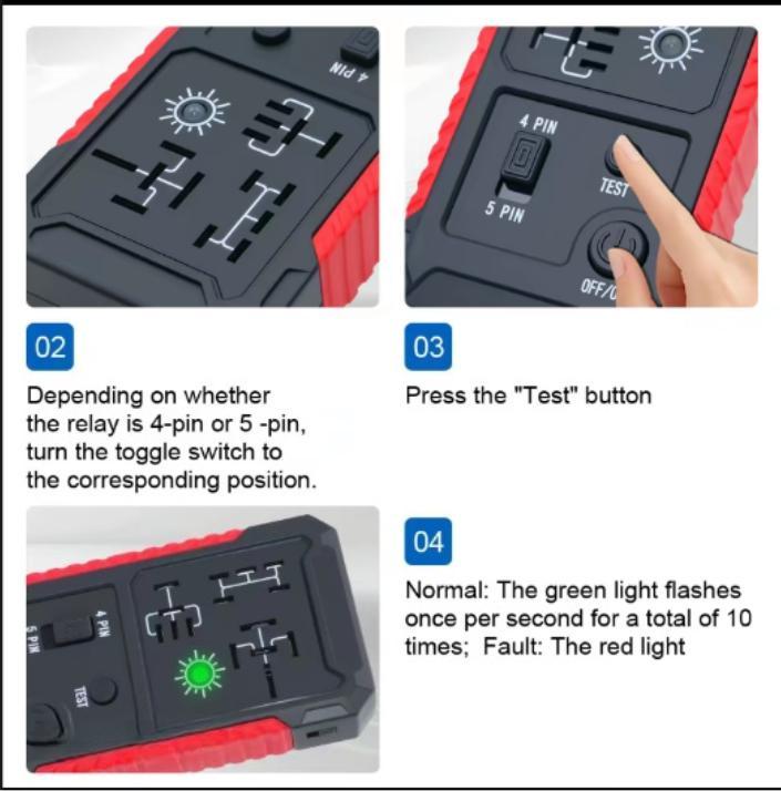 Universal 12V LED Indicator Light - Car Battery & Relay Voltage Tester, Checker for Vehicles, Essential Car Accessory