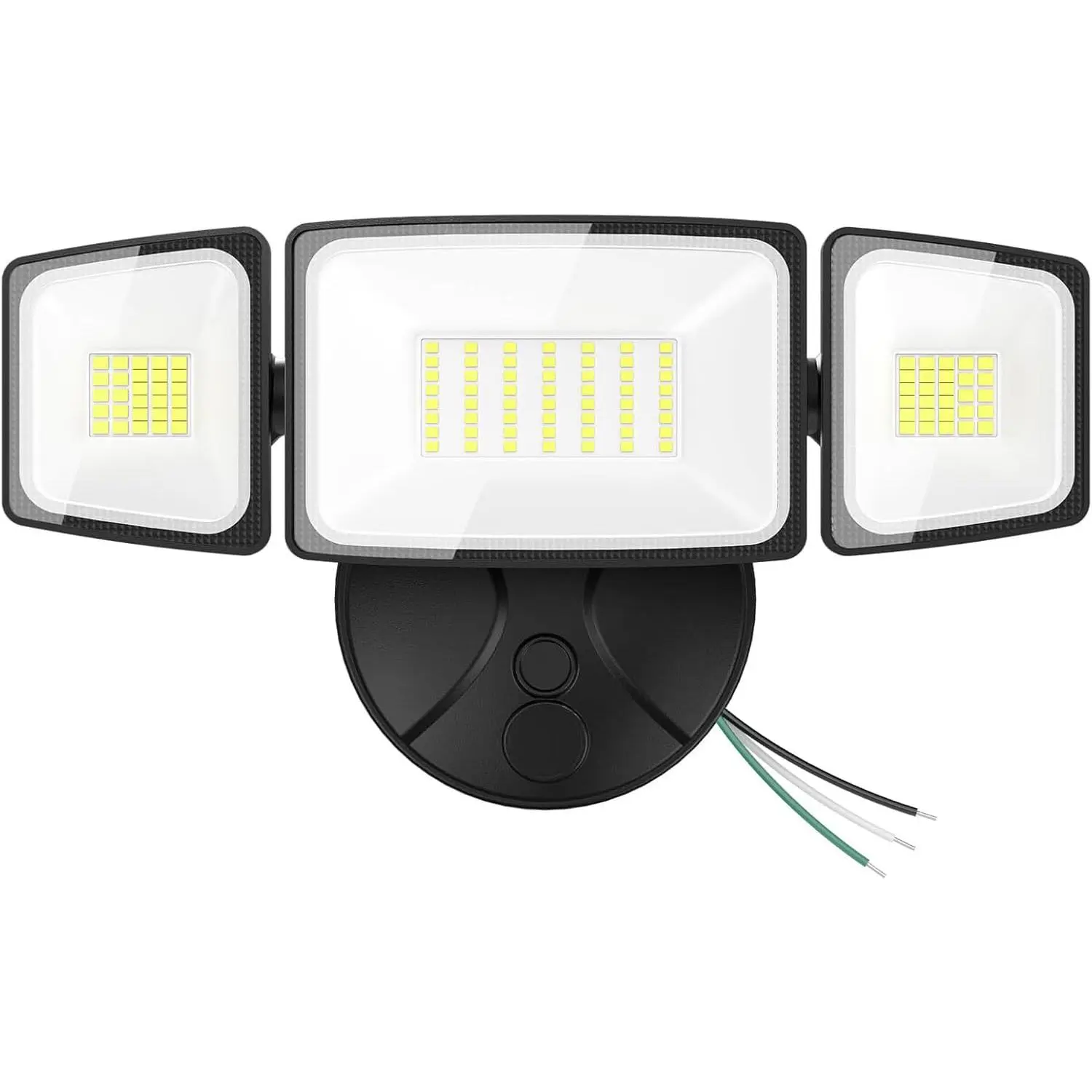 75W Outdoor LED Flood Light - 7000LM Super Bright Security Light, Switch Controlled, 3 Adjustable Heads, IP65 Waterproof, 6500K Wall Mount for Exterior Yard Garage