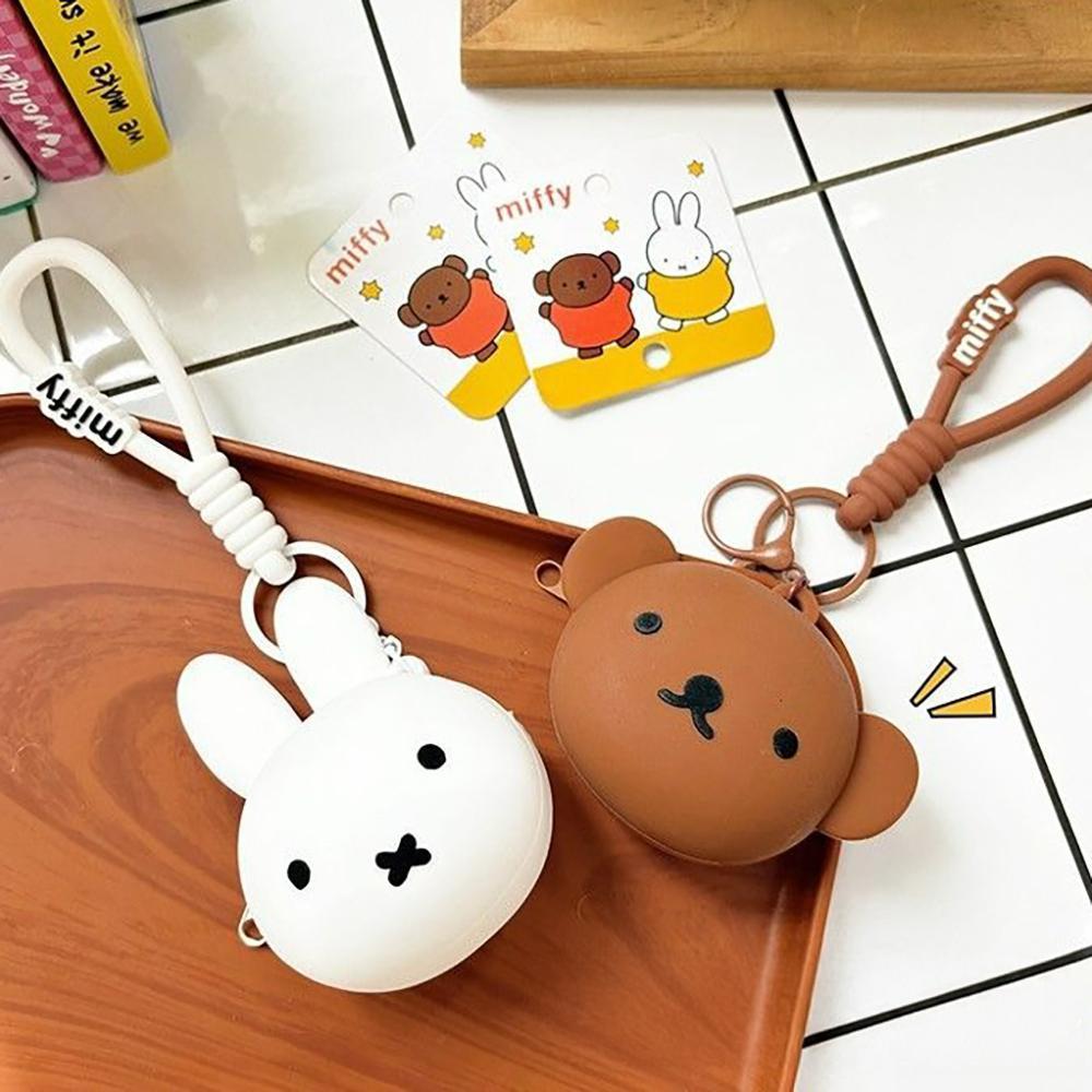 Kawaii Miffy Boris Cute Coin Purse Cartoon Rabbit Soft Silicone Mini Multifunctional Storage Bag Decoration Pendant Girl Gift