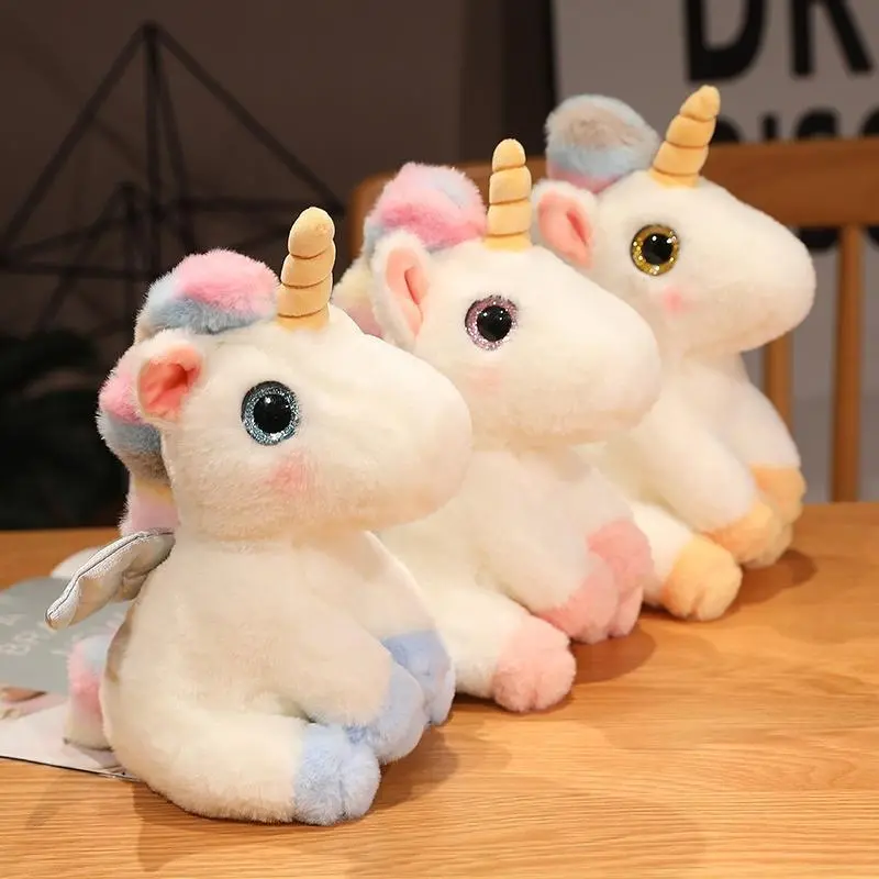 1Pcs 25CM Colourful Unicorn Plush Toys Cute Cartoon Animals Soft Stuffed Dolls Kids Holiday Gift
