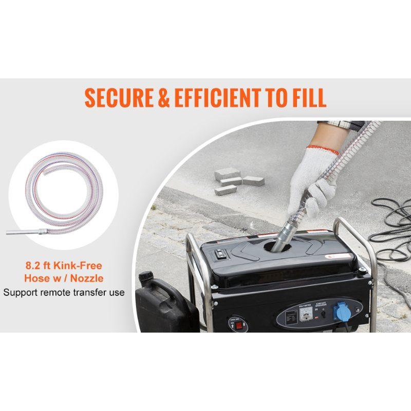 VEVOR 30 Gallon Fuel Caddy, Gas Storage Tank 4 Wheels, with Manuel Transfer Pump, Gasoline Diesel Fuel Container for Cars, Lawn Mowers, ATVs, Boats, More, Yellow