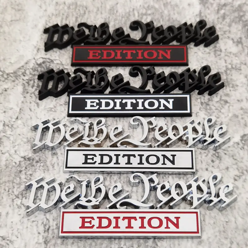 3D Logo Metal Car Sticker, "We the People" Zinc Alloy Car Modification Decal, Automotive Exterior Rear Body Decal