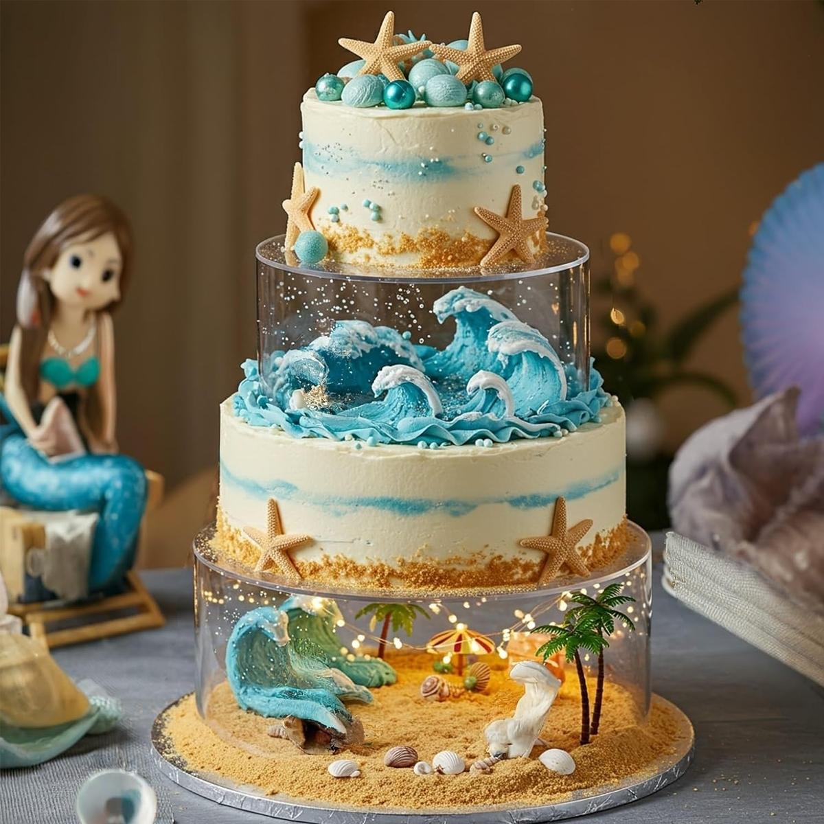 Transparent Acrylic Round Cake Stand, Stackable Wedding DIY Display Rack, Birthday Party Supplies, Elegant Dessert Holder