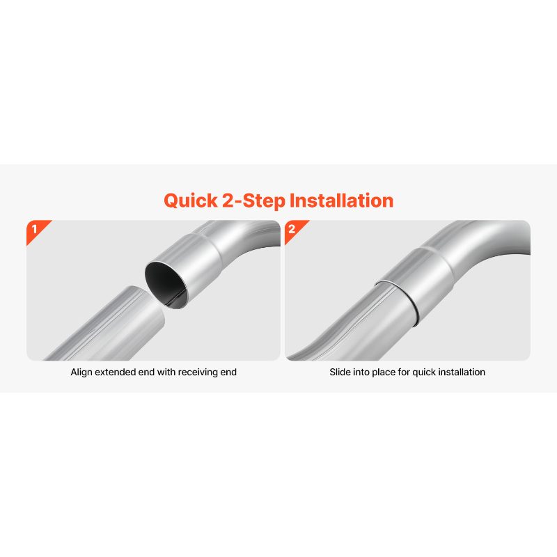 VEVOR Exhaust Pipe, 8 Pcs 2.25 Inch Mild Steel DIY Custom Exhaust Tubing Straight U-Bend Kit with 90 135 Degree Pipes, Galvanized Surface Finish, Universal Fit for Truck, Sedan, Sports Car, SUV