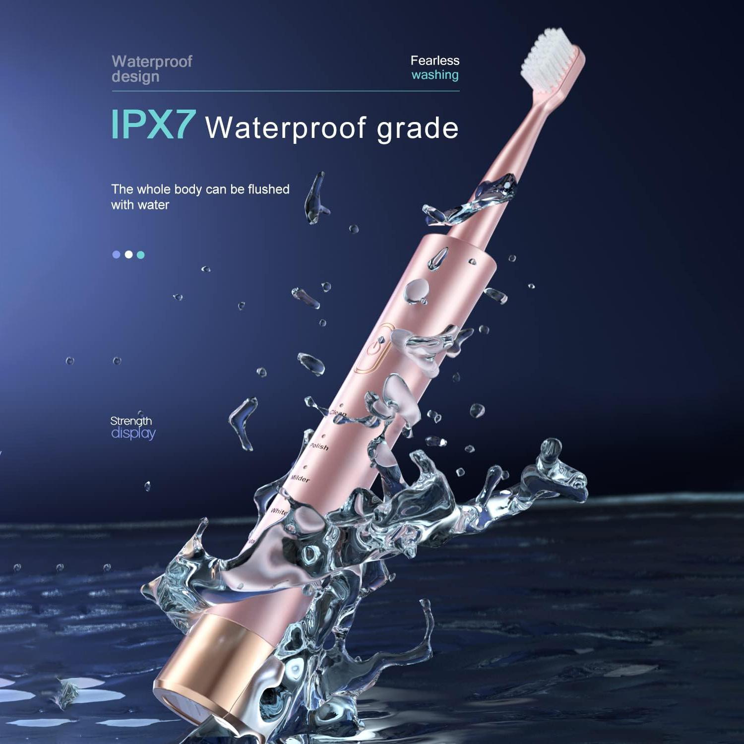 Electric Toothbrush, 1 Box Rechargeable Sonic Teeth Cleaning Toothbrush With 8 Counts Brush Heads, Portable Toothbrush For Adults, Thanksgiving Gift, Christmas Gift, Winter Gift Set