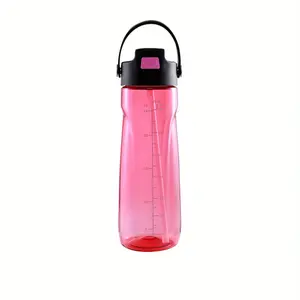 Tritan Plastic Water Cup with Dual Drinking Mouths, Single Hand Open Close Design, Individual Pack, Durable and Safe Drinkware